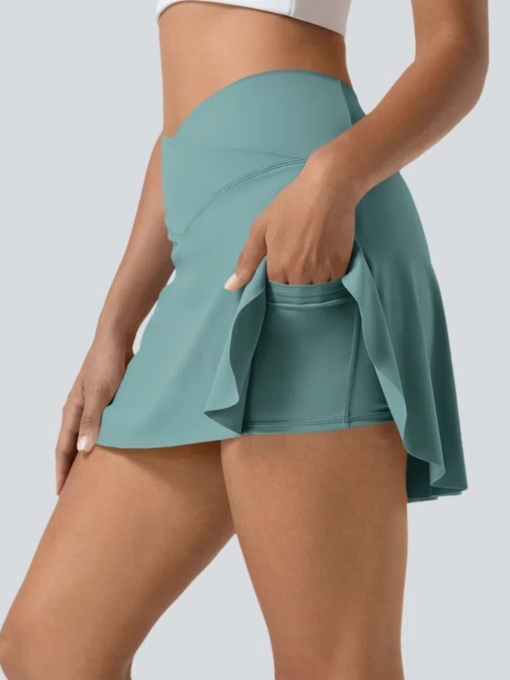 HALARA Seafoam Green High-Rise Active Skort with Side Pocket